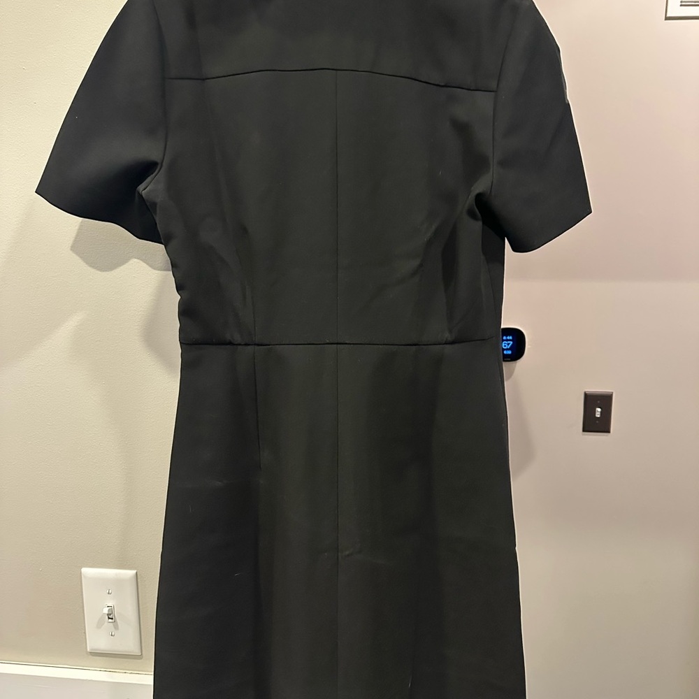 J. Crew Parc Black Polo-Style Dress with Gold Buttons 4 way stretch - Picture 4 of 8